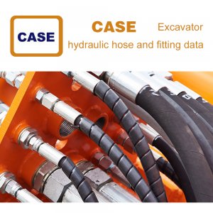 Data of hydraulic hose and fittings on CASECE Excavator