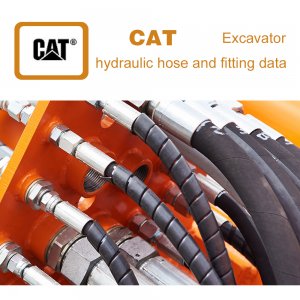 Data of hydraulic hose and fittings on CAT Excavator