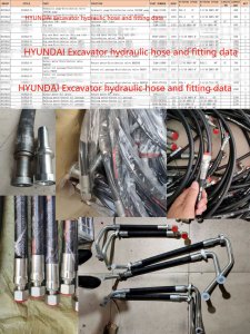 Data of hydraulic hose and fittings on CAT Excavator