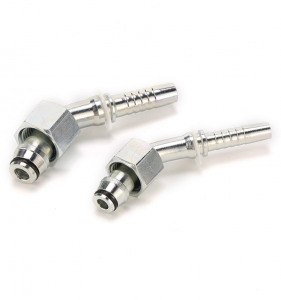 45° METRIC FEMALE 24°CONE. L.T. WITH  O-RING HOSE INSERT DIN3853 Needfitting 20441