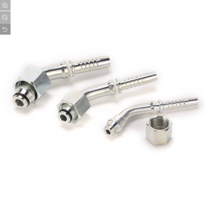 45° METRIC FEMALE 24°CONE. L.T. WITH  O-RING HOSE INSERT DIN3853 Needfitting 20441