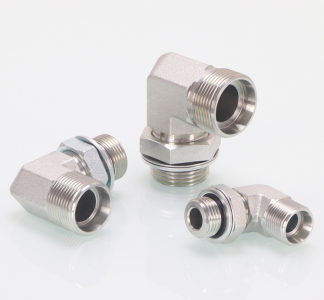 90° ELBOW METRIC THREAD ADJUSTABLE STUD ENDS ISO 6149 1CH9