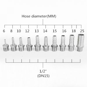 Hose Nipple Male stainless steel 316L