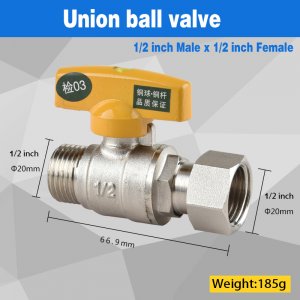 All copper union ball valve 1/2 inch water heater gas valve DN15/lpg switch valve/gas valve
