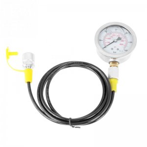 1.56m / 61.42inch Hydraulic Hose Test Point Coupling M16*2-BSP1/4 + 0~600BAR/8500PSI Gauge+ Hose Hydraulic Hose test Kit