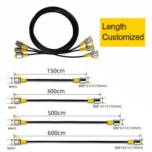 1PC 64MPa  M16-G1/4  Hydraulic Pressure Test Hose Female Liquid Hydraulic Test Hose Black End Gauge Connecting Cable